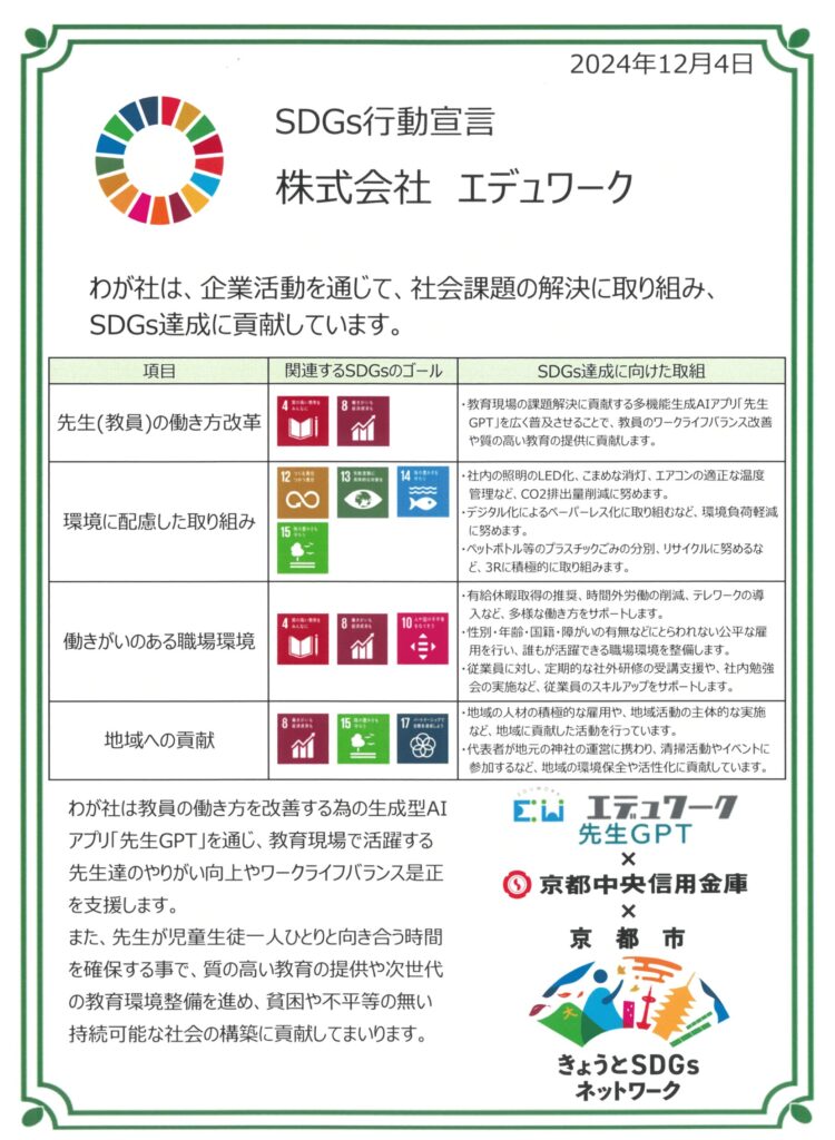 SDGs宣言